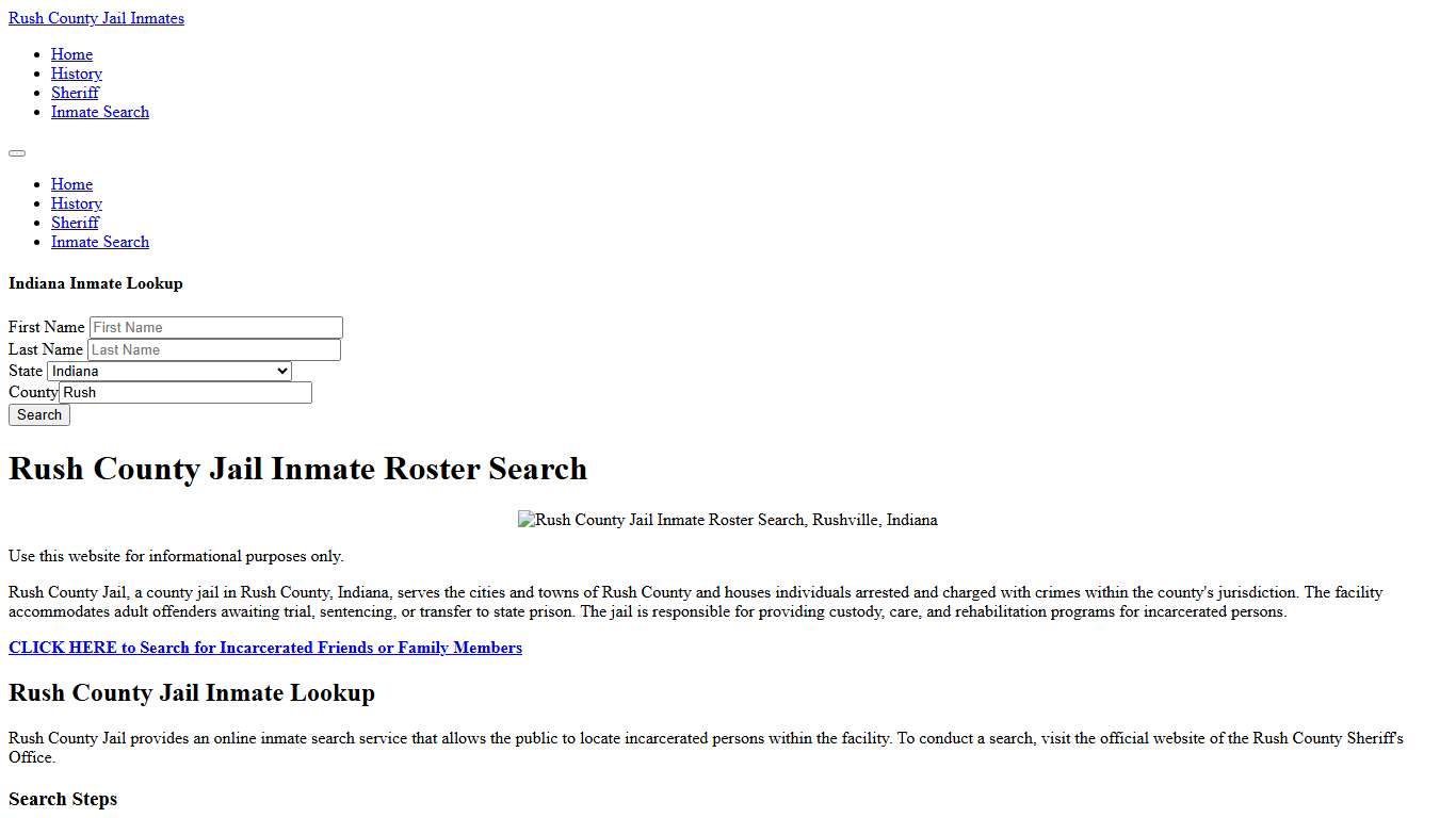 Rush County Jail Inmate Roster Lookup, Rushville, IN